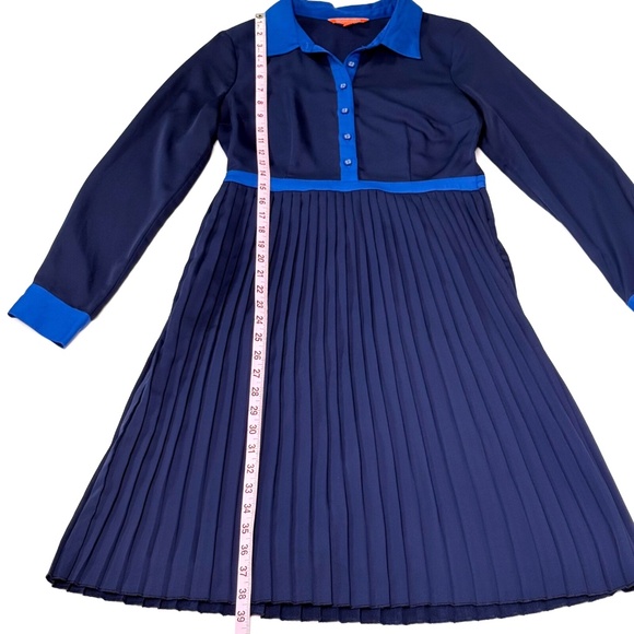 ModCloth Just My Typist Pleated Shirtdress Navy Pockets Size 6 Retail $99 💙👗✨ - Picture 8 of 16